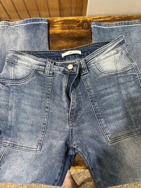 KanCan Washed Blue Straight Leg Jeans